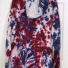 A red, white, and blue tie-dyed two piece sweat suit. Crumple pattern. Oversized XL.