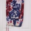 A red, white, and blue tie-dyed two piece sweat suit. Crumple pattern. Oversized XL.