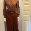 Chestnut skirt paisley blouse belt