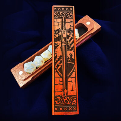 Paladin Theme Dice Box - Exotic Hardwood - Engraved RPG Dice Storage - DnD, Pathfinder, Tabletop Gaming Gift by Eldritch Arts®