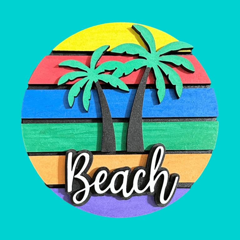 Palm Tree Beach Sign