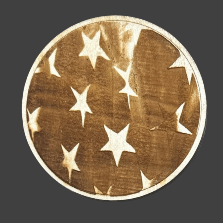 Patriotic Star Wood Coasters Set of 4 1