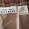 Plaid wrap skirt label