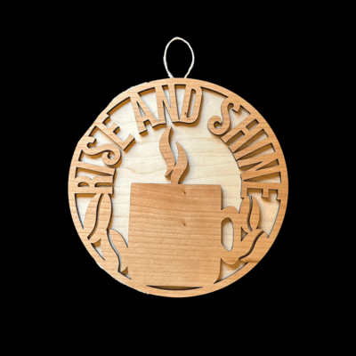 Coffee Laser Cut and Engraved Handmade Wood Sign