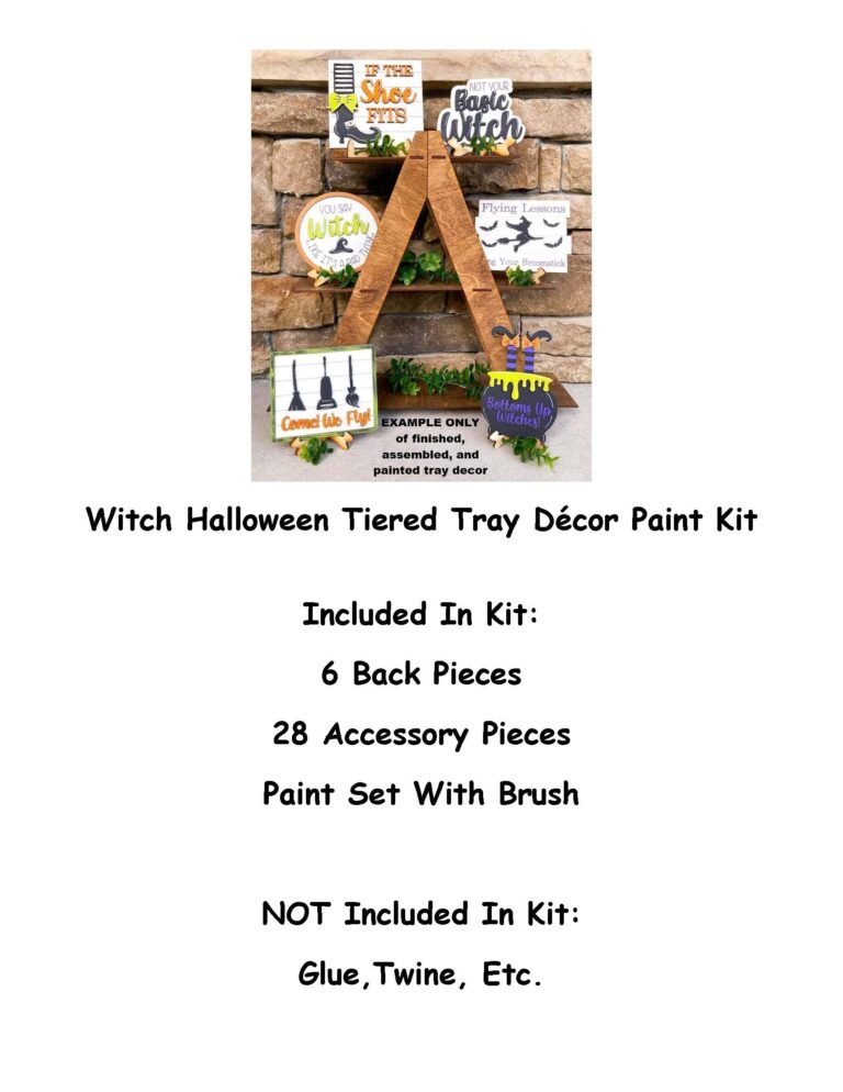 Witch Halloween DIY Tiered Tray Decor Craft Paint Kit