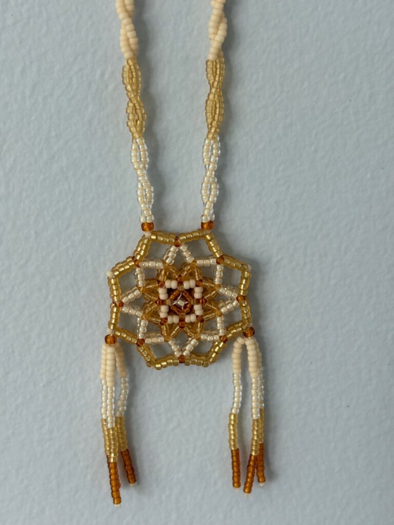 Yellow necklace close up