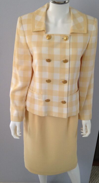 Vintage Butter Yellow Checked Suit