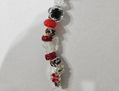 Homemade Gothic butterfly keychain or phone charm