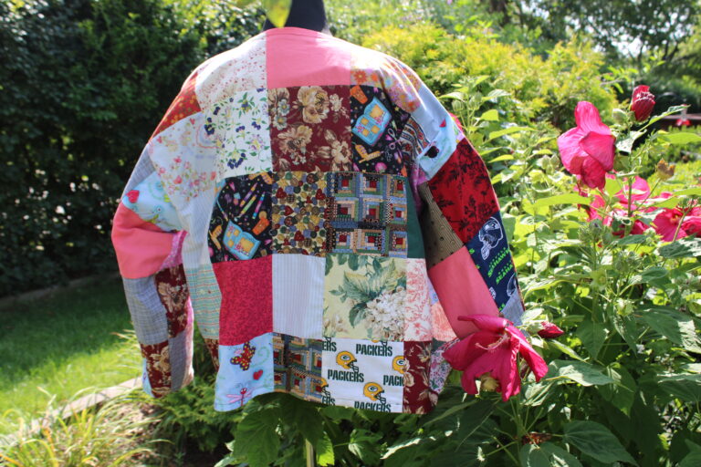 Upcycled Denim Jacket Lining Back view