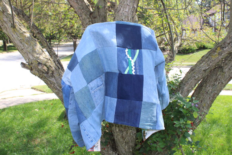 Upcycled Denim Jacket Back view