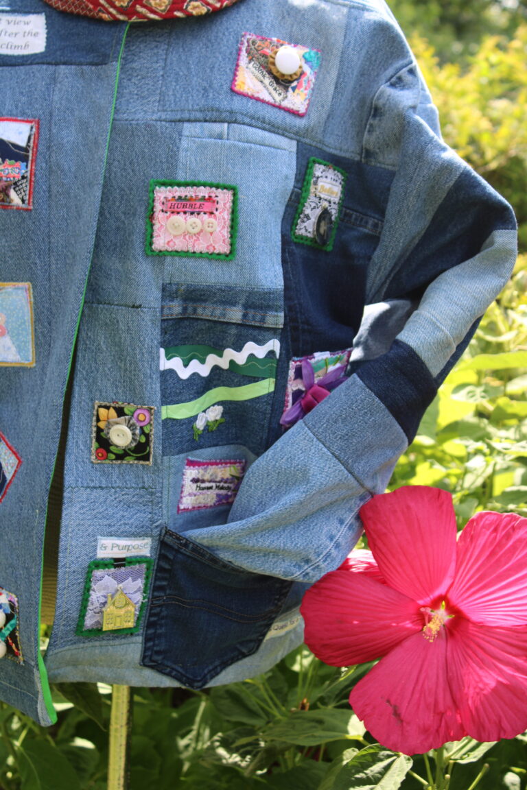 Upcycled Denim Jacket Closeup