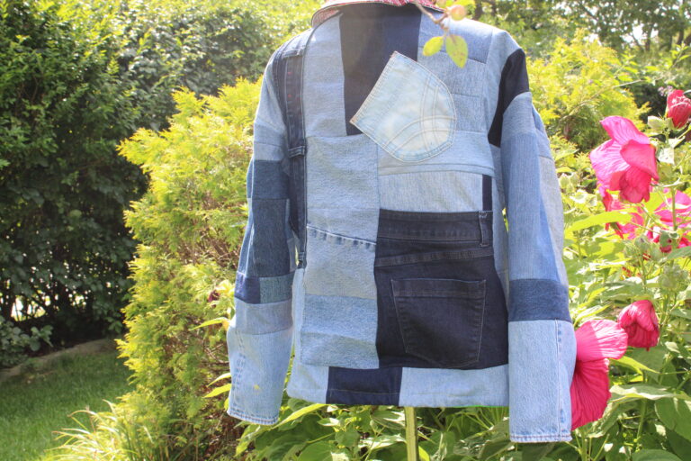 Upcycled Denim Jacket Back view