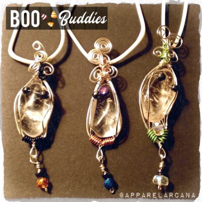 Boo Buddies Wire Wrap Quartz Ghost Pendant