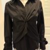 Black Knotted blouse front