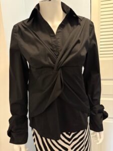 Black Knotted blouse front
