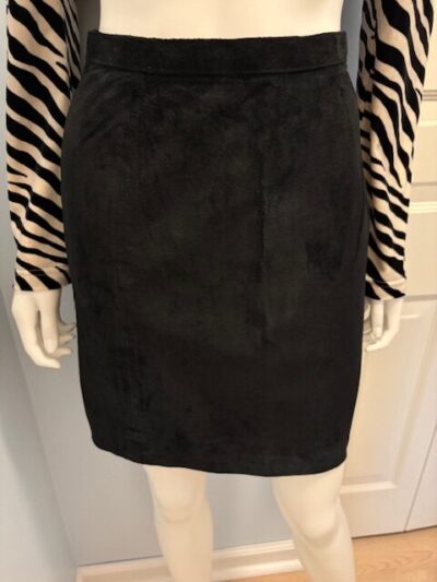 Black Suede Mini Skirt front