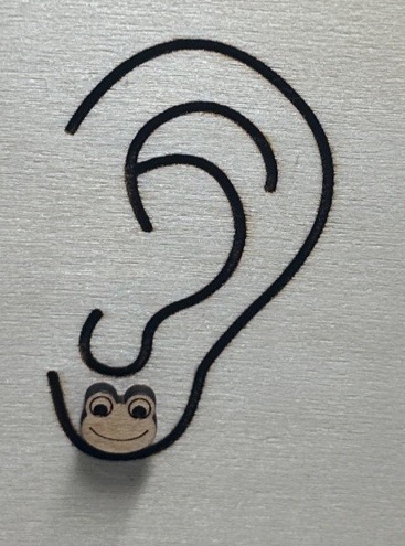 Frog Wood Stud Earrings Handmade Laser Cut Design 4 Frog Stud Wood Earrings 1