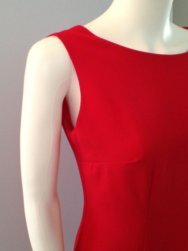Red Shift Dress close side view