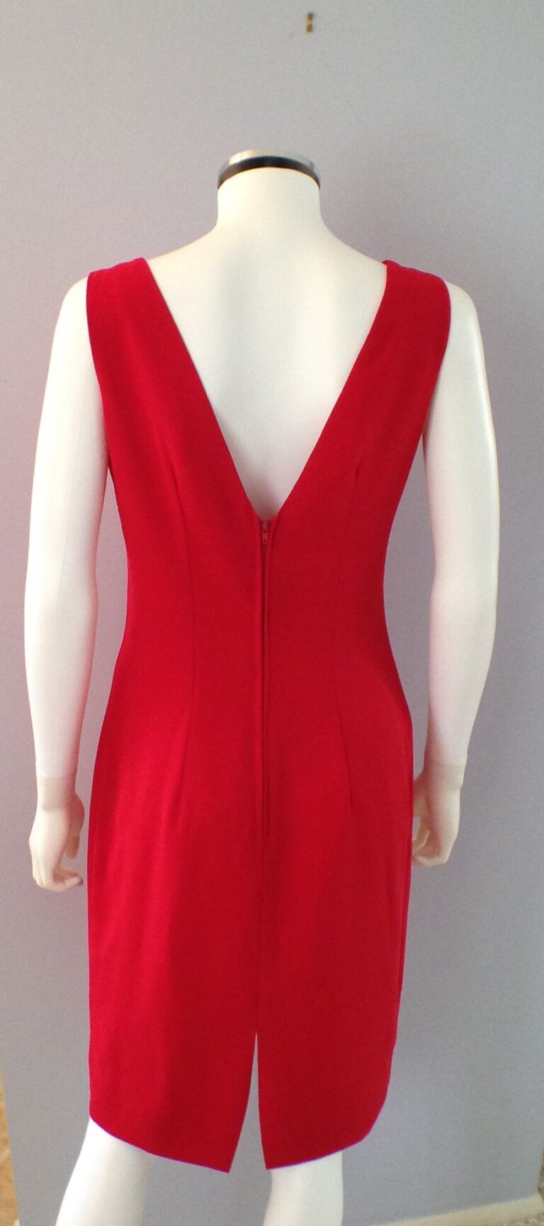 Red Shift Dress back