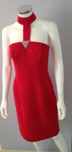Red Halter Dress Front