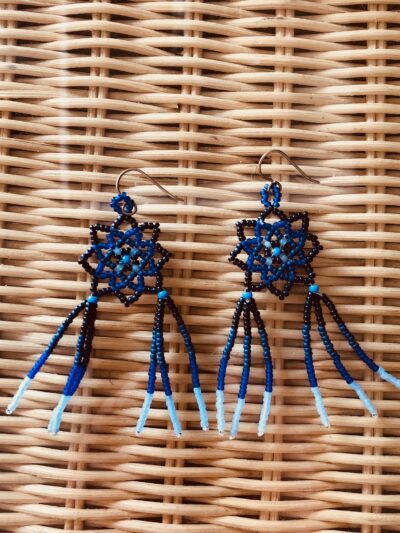 Black, Blue Dangle Earrings