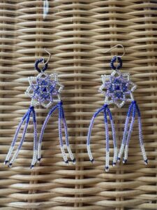 earring dangling white lilac