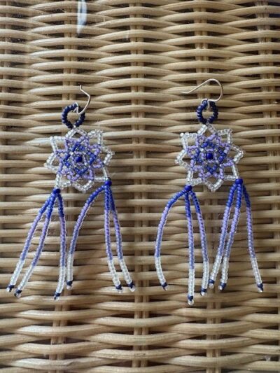 earring dangling white lilac
