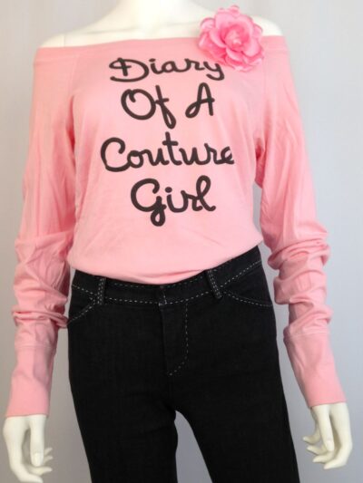 Juicy Couture Pink top front with flower pin
