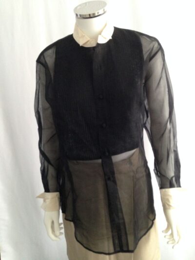 Black Tuxedo Blouse front