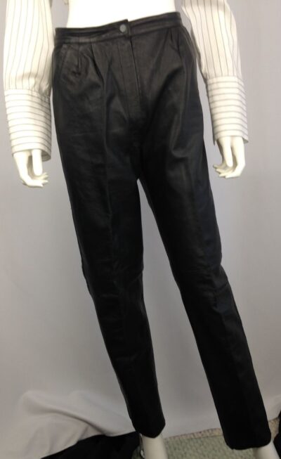 Black Leather Pants front