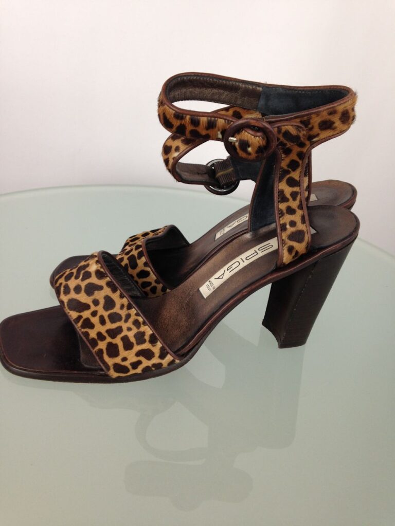 Animal print shoes side view