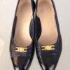 Ferragamo navy cap toe loafers