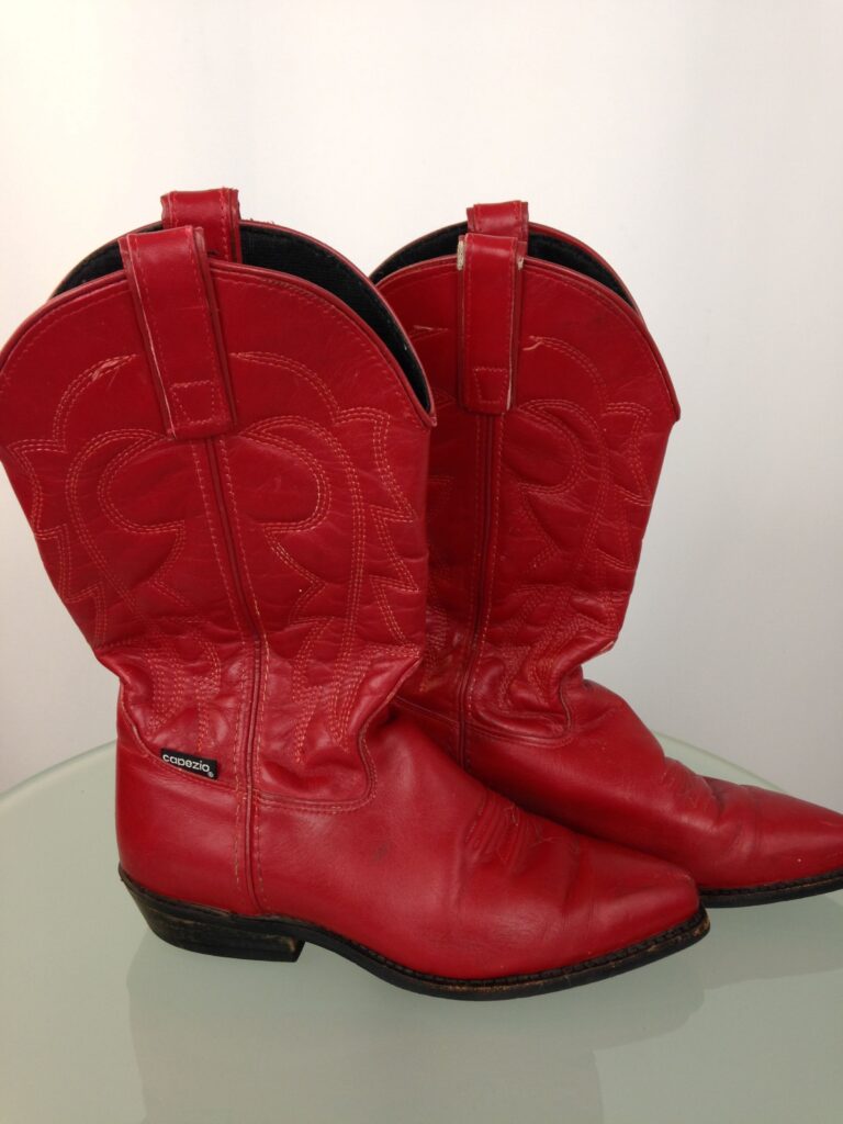 Red boots side