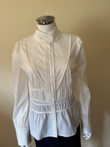 Kenar White Peplum blouse front