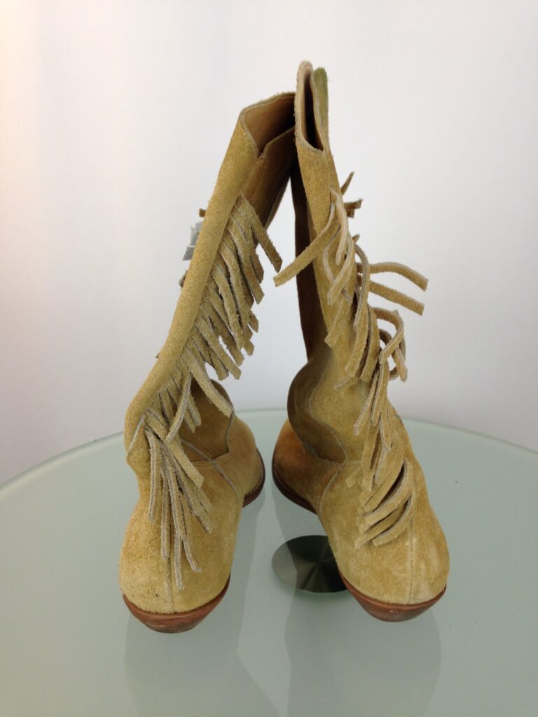 Tan Suede Fringe Boots back