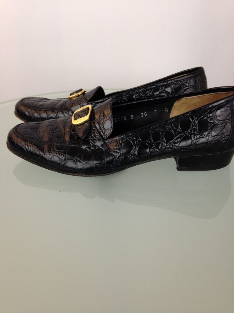 Ferragamo black loafers side
