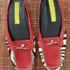 Red zebra mules front