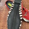 Red zebra mules soles