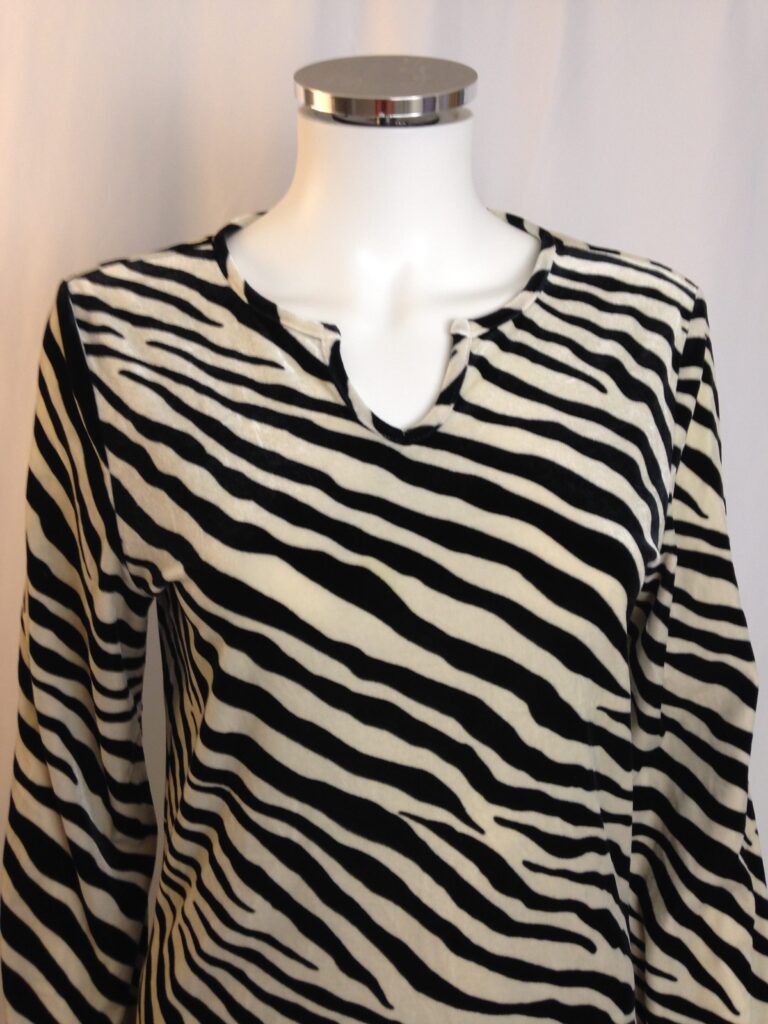 Zebra velour top front