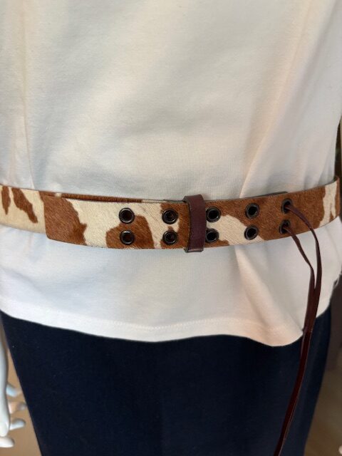 Vintage Calf's Hair Cowhide Belt 2 Calf's Hair belt front 2