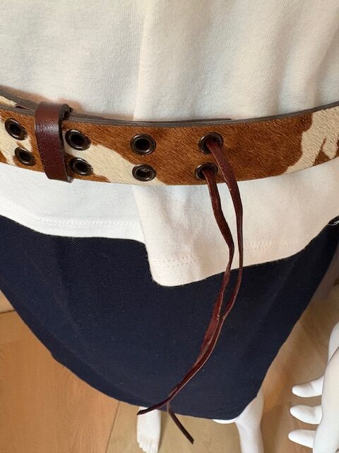 Vintage Calf's Hair Cowhide Belt 1 Calf's Hair belt front