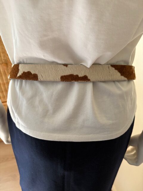 Vintage Calf's Hair Cowhide Belt 3 Calf's belt back view