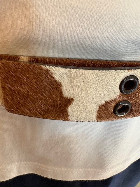 Vintage Calf's Hair Cowhide Belt 4 Calf's belt close up