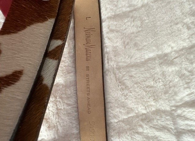 Vintage Calf's Hair Cowhide Belt 6 calf's belt side view