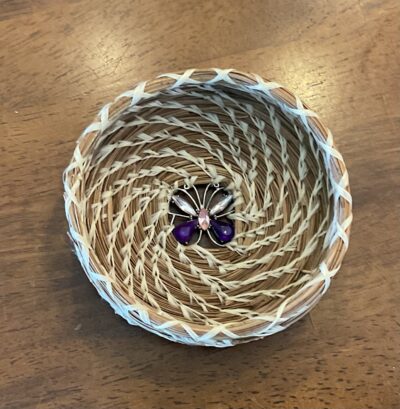 Crystal Butterfly Pine Needle Basket