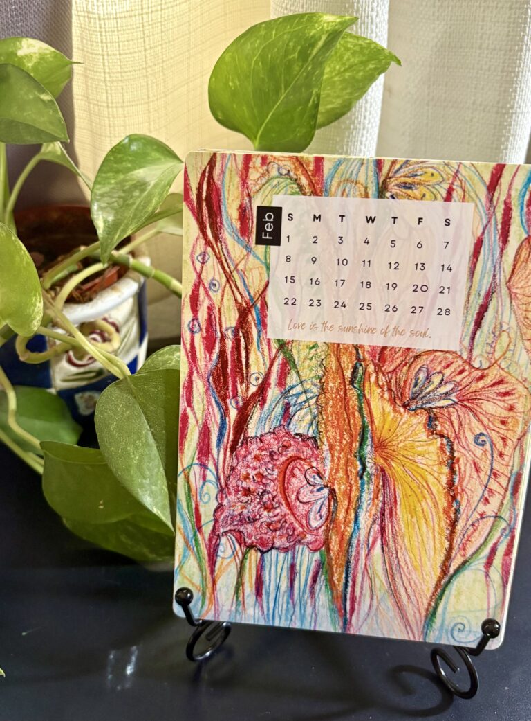 2026 hand paint art Botanical Desk Calendar 5 5x7 Hand-Painted Floral art