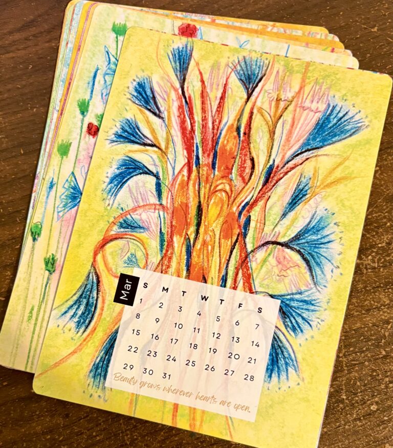 2026 hand paint art Botanical Desk Calendar 3 2026 art desk calendar