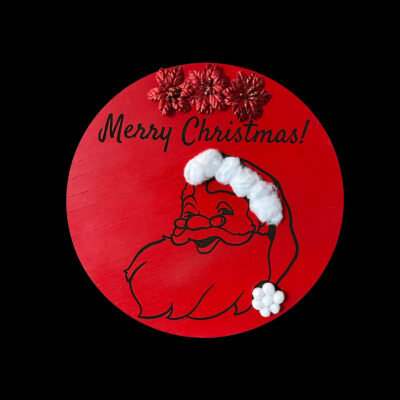 Merry Christmas Painted Wood Sign With Sawtooth Hook