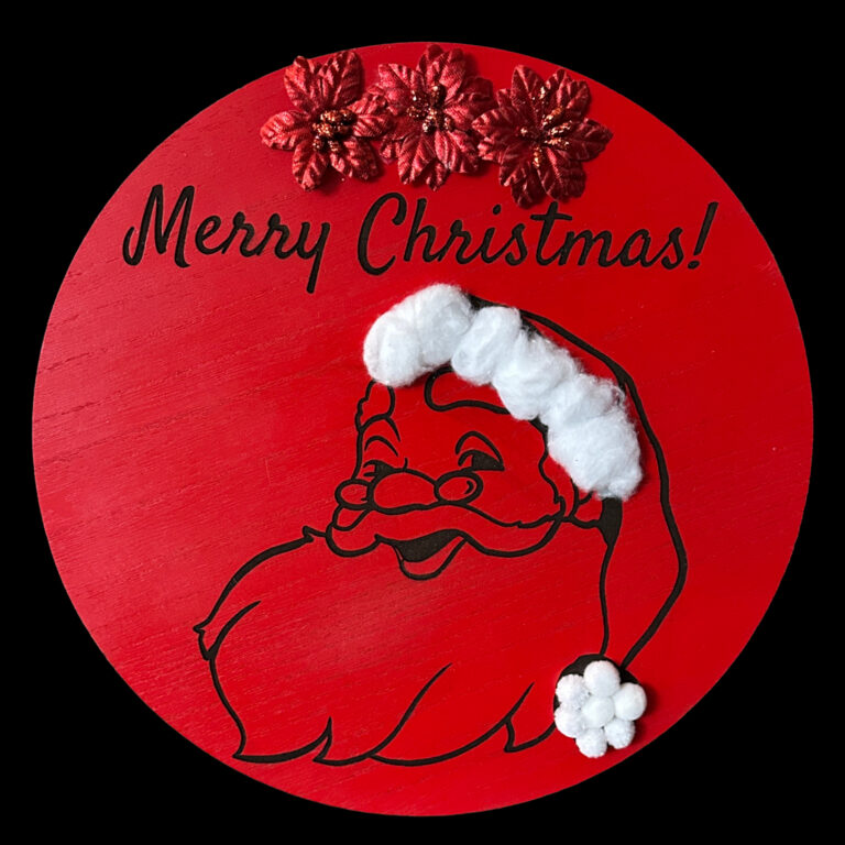 Merry Christmas Painted Wood Sign With Sawtooth Hook 12x12 1