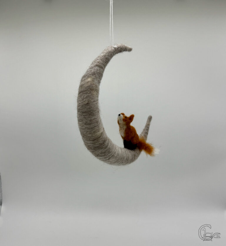 Needle felt Fox in the Moon by CeeBeers